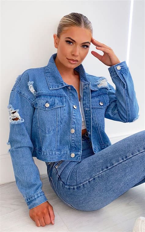 distressed blue jean jacket